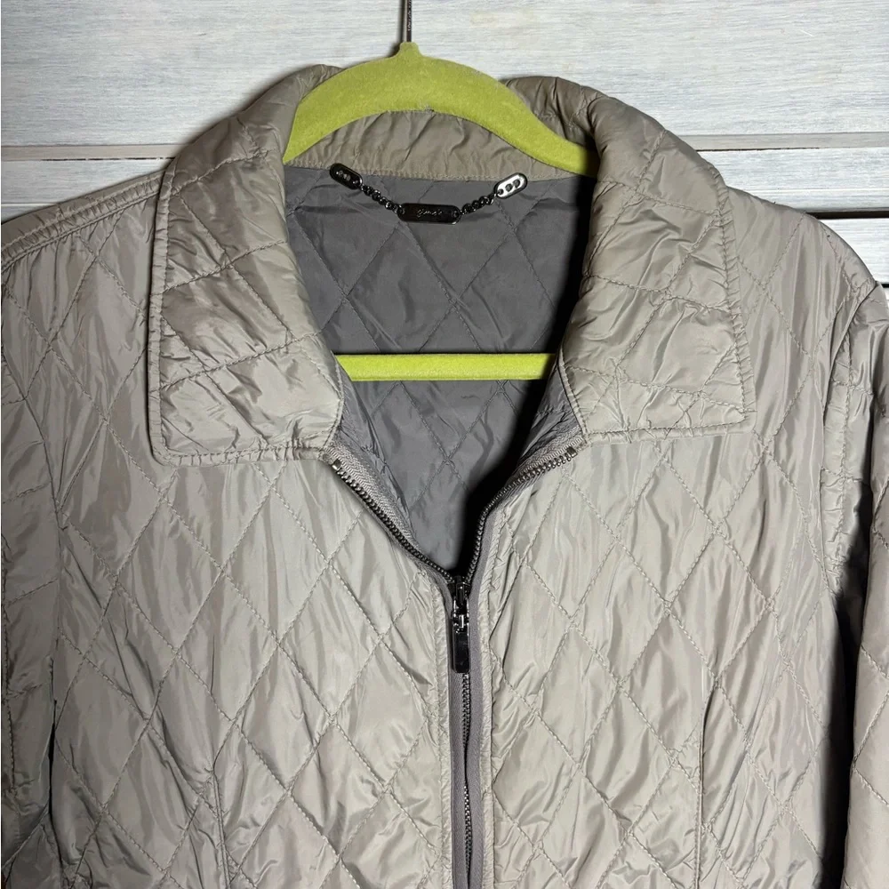 Gimo’s‎ Taupe Melody Micro Puffer Quilted Jacket Classic Preppy Quiet Luxury